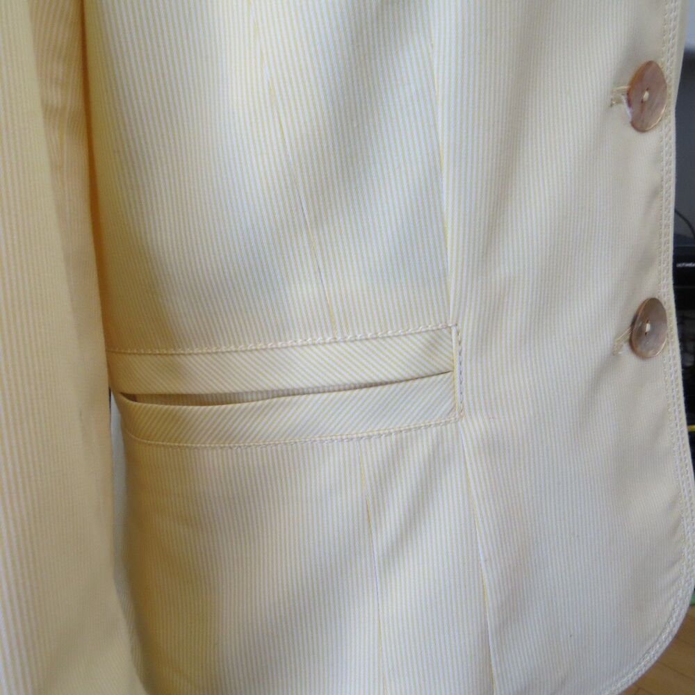Focus 2000 by Charles Glueck  Vintage Yellow Pinstripe Blazer  10P  EUC - Picture 8 of 10